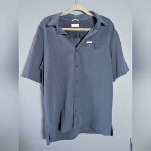 Columbia Men's Blue Plaid Button Up Shirt Size Large Outdoors Shortsleeves